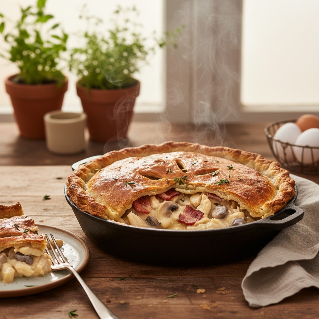 Hearty Chicken and Bacon Pie