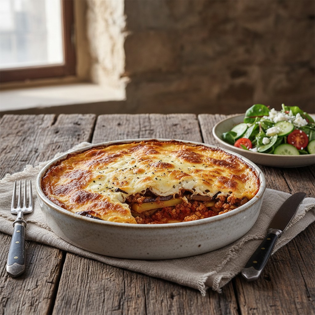 Classic Lamb Moussaka with a Creamy Béchamel