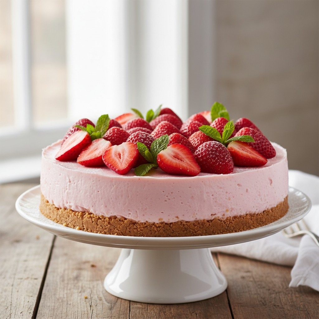 Delightful No-Bake Strawberry Cheesecake