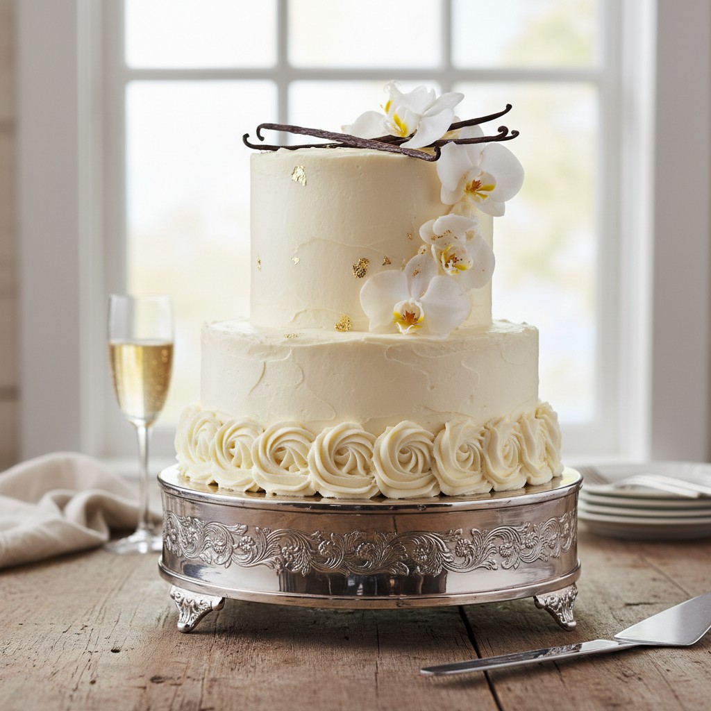 Elegant Vanilla Celebration Cake